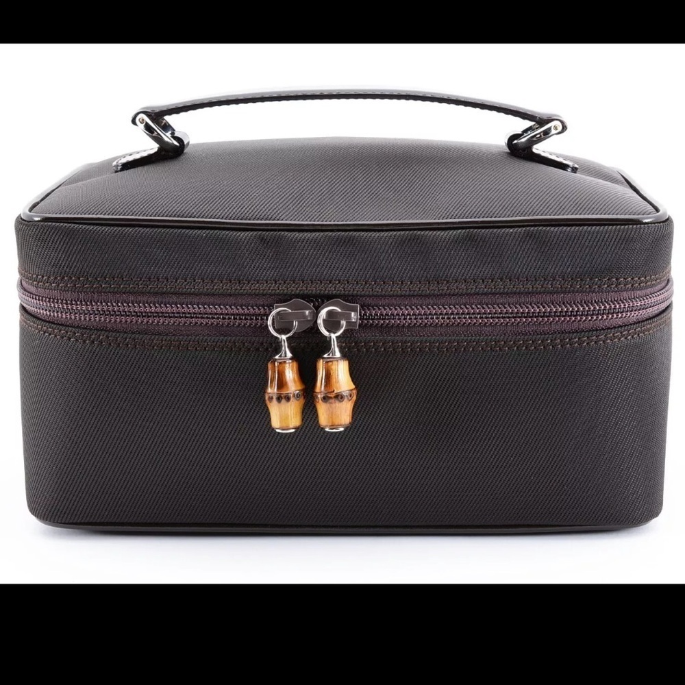 Gucci Bamboo Nylon and Leather Vanity Bag - Picture 2 of 14